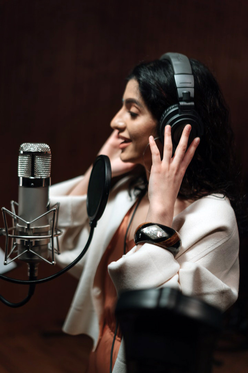 woman at mic